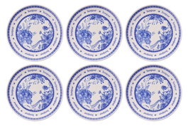 Hermia Juego de Platos para Postre de Porcelana, Azul y Blanco, 6 Unidades, 19.3 cm